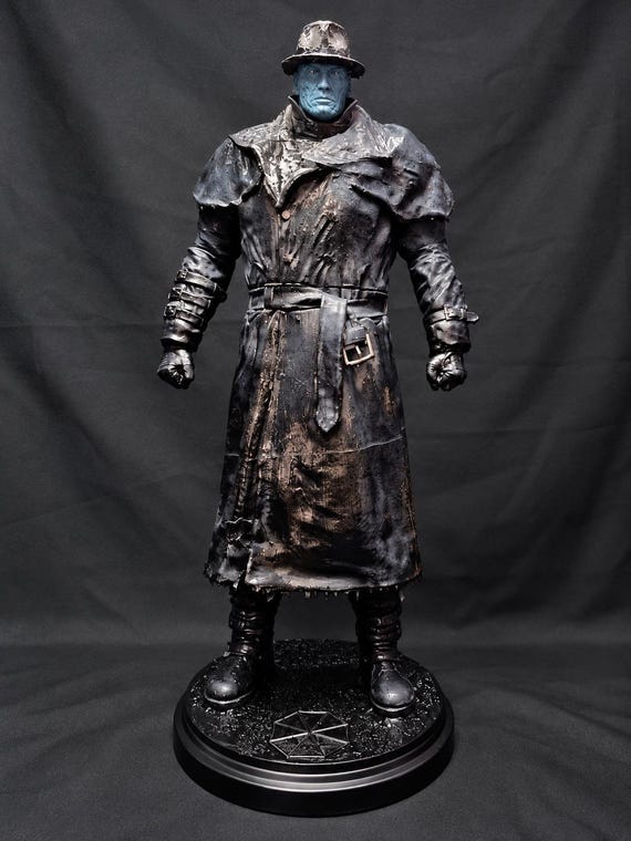 Tyrant MR X 1/6 Scale Statue W/ Base (wet Look Rain Coat