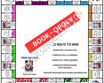 Digital Reading Tracker, Printable, Bookopoly, TBR Game, Book Tracker, Reading Challenge, , Digital File, Print at Home