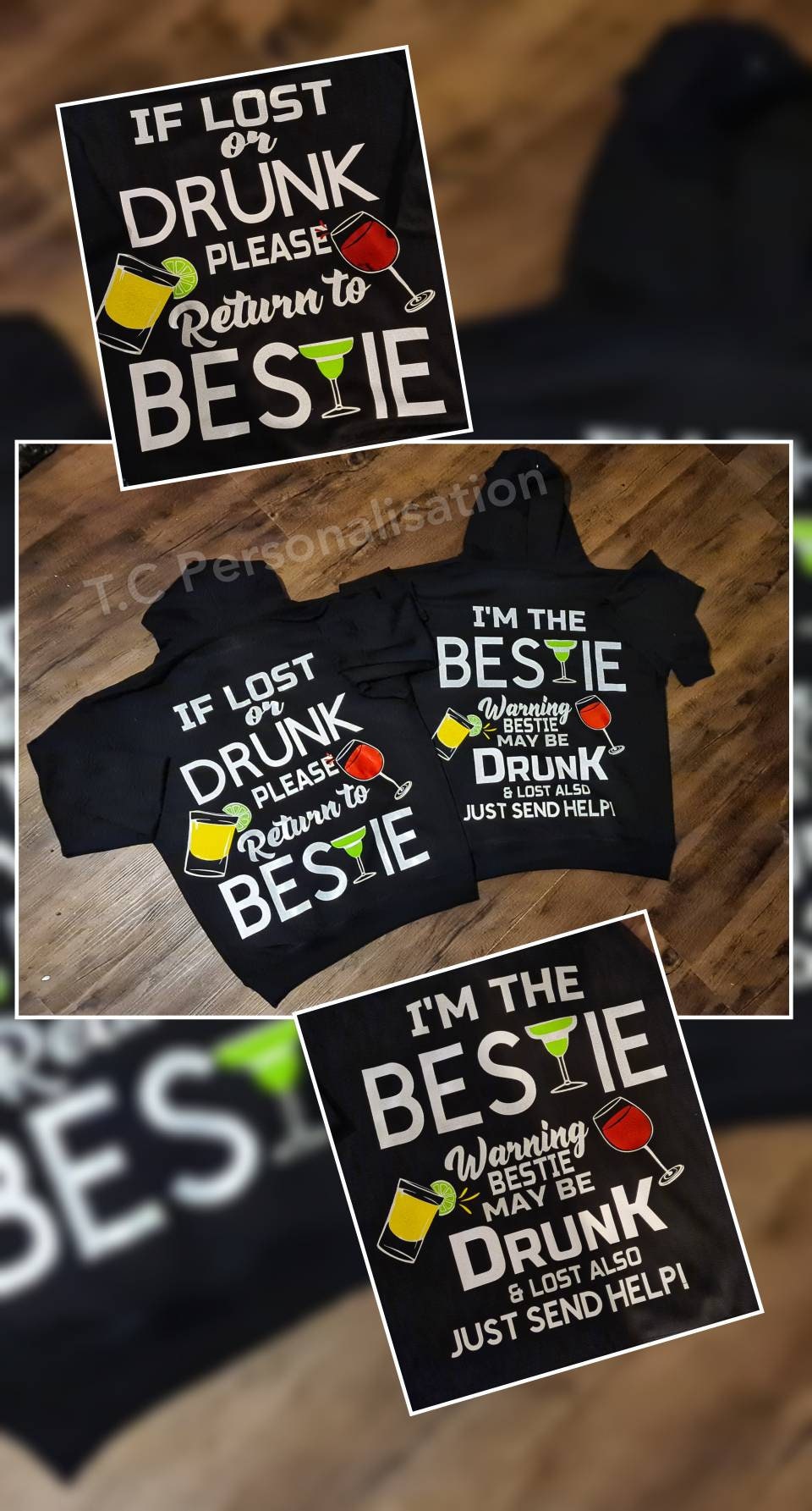 Drunk Bestie Hoodies Etsy UK