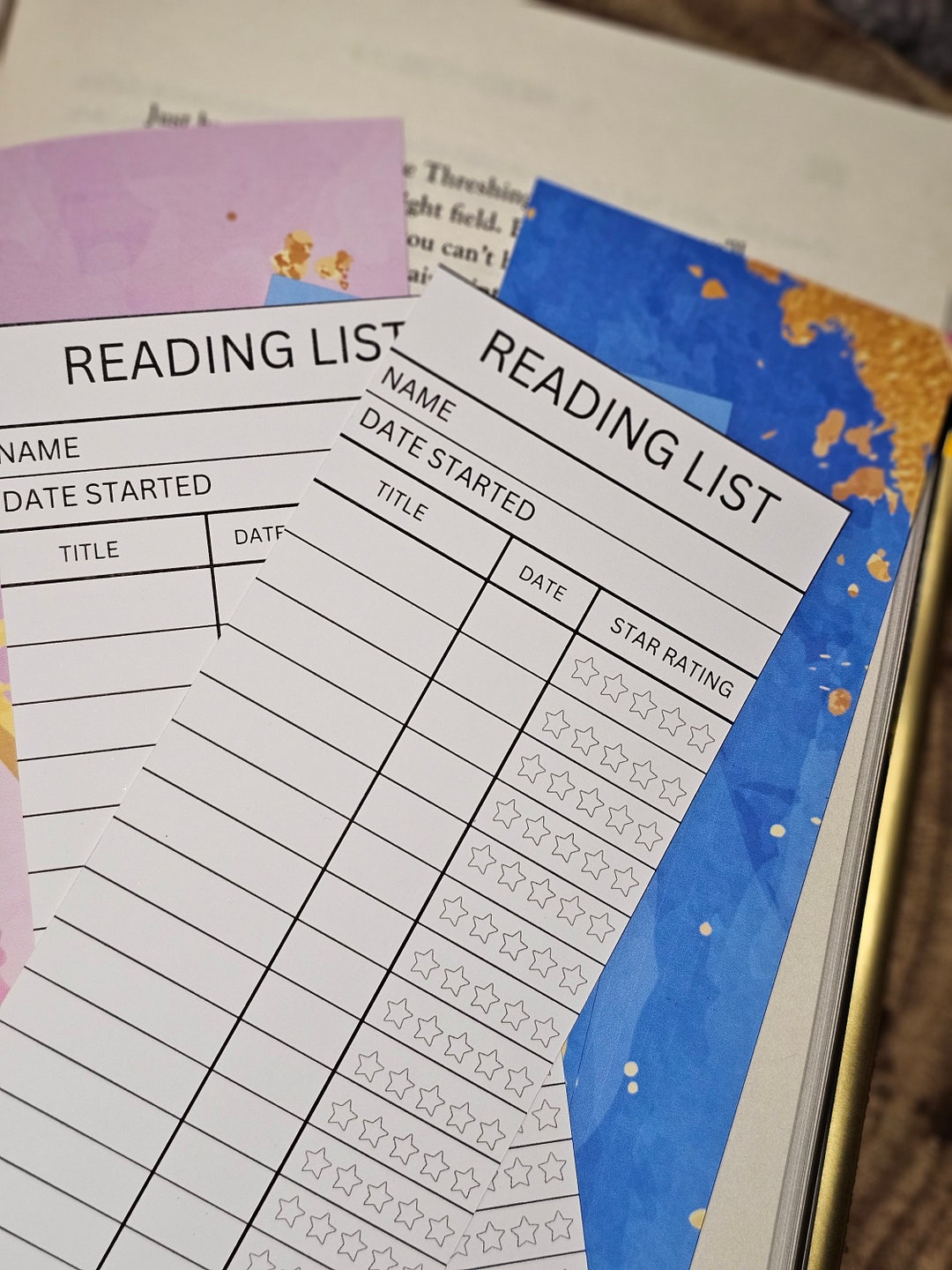 Reading List Bookmark Library Card Bookmark Vintage Library Bookmark