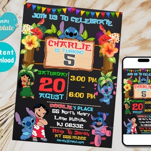 Disney Lilo and Stitch Pool Party Invitation – Random Panda