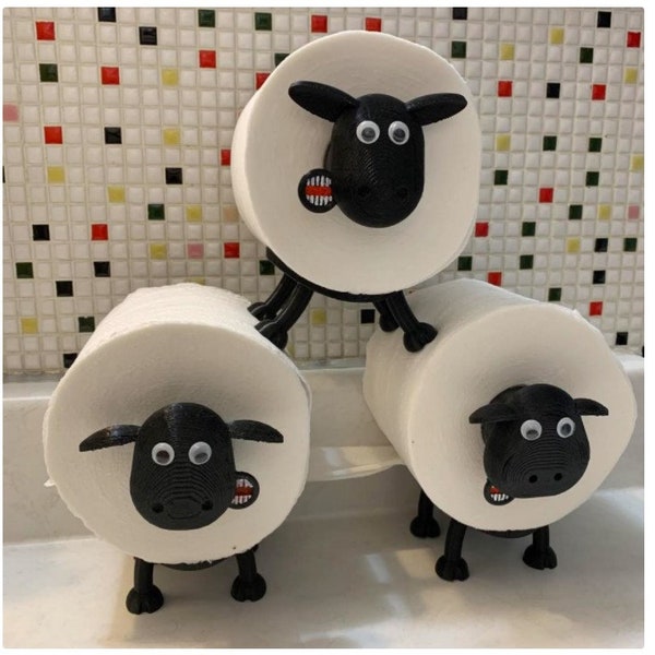 Porte-rouleau de papier toilette mouton 8 moutons différents