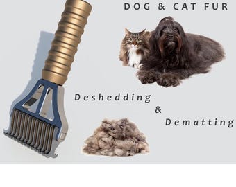 Spazzola per la toelettatura degli animali domestici a doppia faccia, strumento per la rimozione dei nodi e della muta