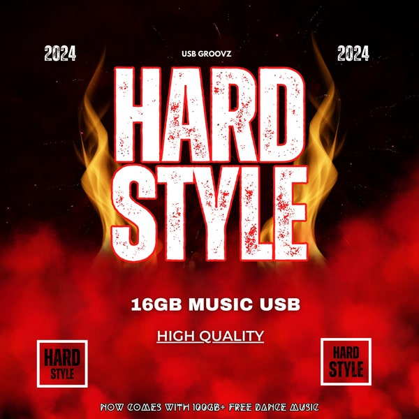 Le meilleur USB Hardstyle 2024 16 Go - 14,8 Go - Livré avec 100 Go de musique GRATUITE ! Adapté aux DJ.