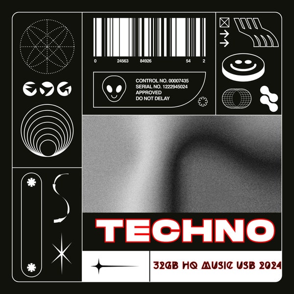 Techno 32 Go - 2024 - 24,6 Go - Livré avec 100 Go de musique GRATUITE ! Adapté aux DJ.