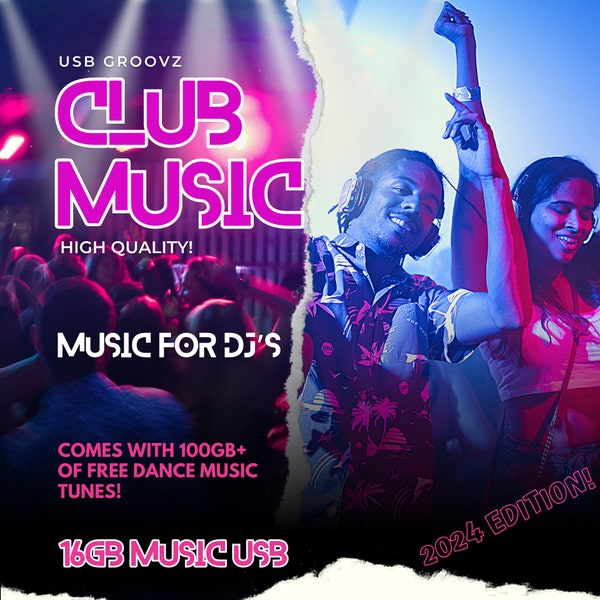 La meilleure musique de club USB 16 Go - 14,7 Go - Livré avec 100 Go de musique GRATUITE ! Adapté aux DJ.