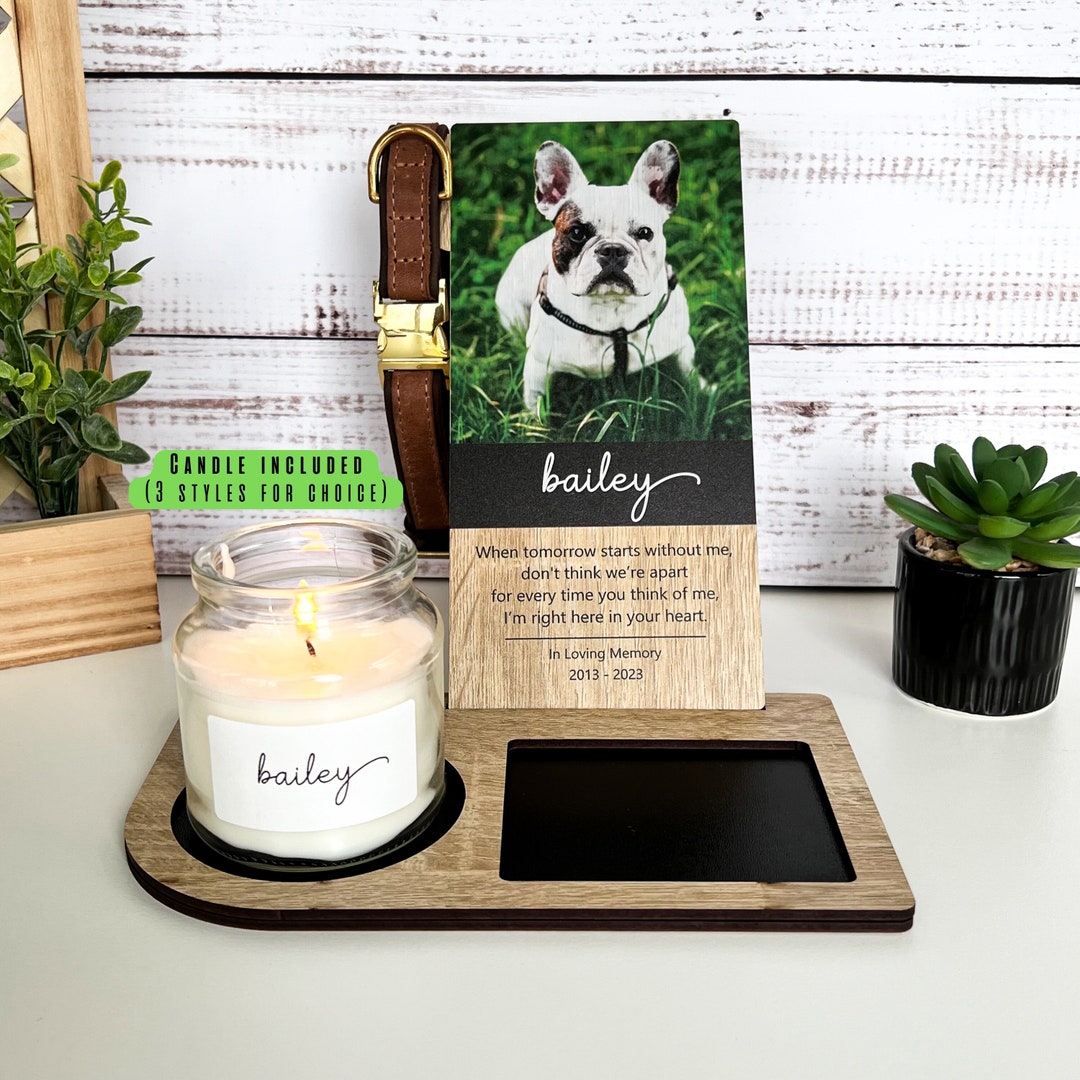 Custom Dog Collar Memorial, Personalized Memorial Picture Frame With
