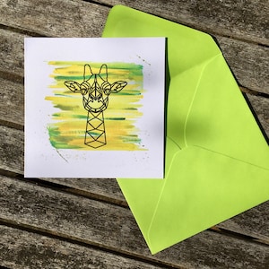 Giraffe Geometric Card
