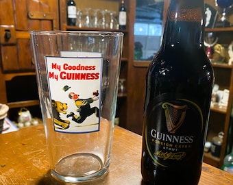 Guinness Straight US Pint Glass 'My Goodness My Guinness' Vintage early 2000's  Man's Cave