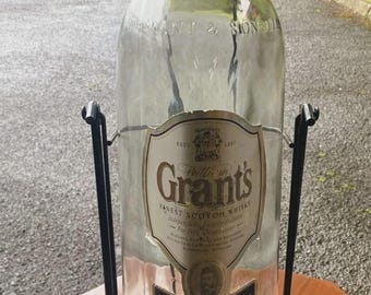 Grant's Whisky 4.5Litre Large EMPTY Glass Bottle 50cm on Cradle