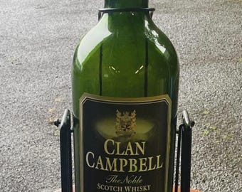 Clan Campbell Whisky 4.5Litre Large EMPTY Glass Bottle 50cm on Cradle