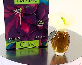 Vintage Chloé Narcisse Parfum Miniature 3.7ml with Box Collectable Mini Perfume Bottle Floral Fragrance