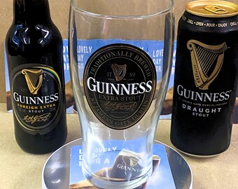 Guinness Pint Glass St James Gate Vintage 1990's. Man's Cave.