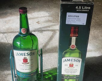 Jameson's Whiskey bottle (empty 4.5L) with Serving stand / Cradle with Lid / Top