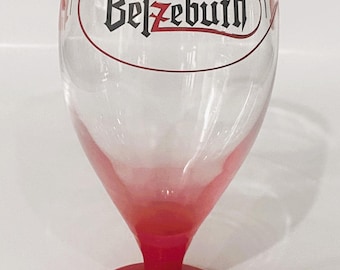 Belzebuth Beer Pint Glass Red Stem Devil Characters 0.50L Arc France