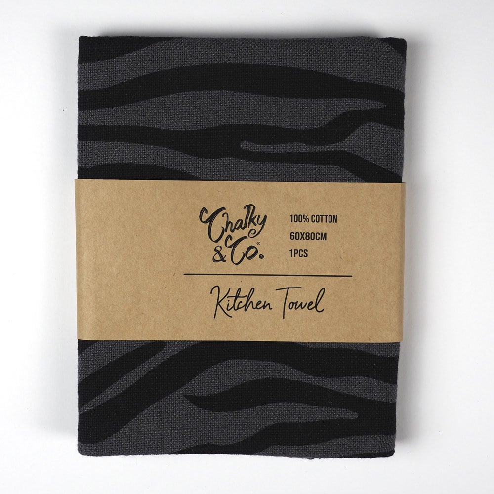 Zebra Tea Towel With Placed Animal Print 