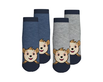 Bobo dormouse 2-pack socks, blue/grey