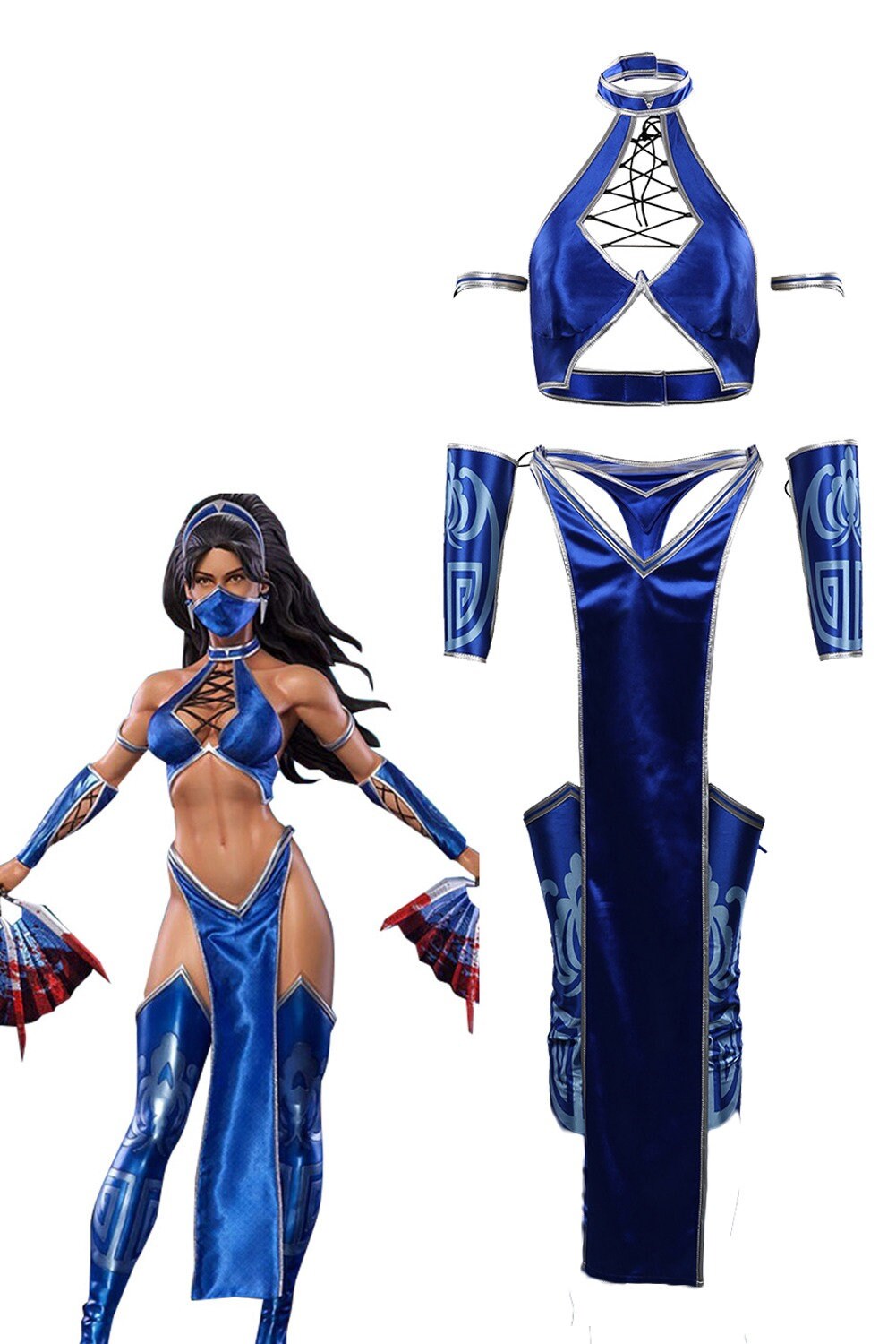 Mortal kombat cosplay traje katana roupas femininas anime jogo