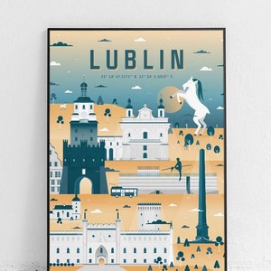 Lublin City Poster, Lublin Wall Art, Lublin Poster