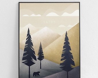 Tatry Original Poster, Tatra Gebirge Poster, Tatra Mountains Poster