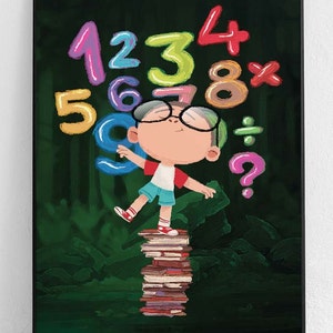 Mathematician Poster, Science Boy Poster, Mathematics Poster