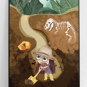 Archaeologist Poster, Science Girl Poster, Archaeology Poster