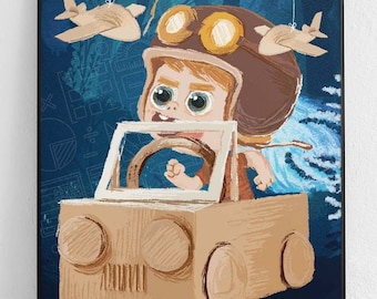 Pôster do Engenheiro Mecânico do Menino Cientista: Arte para Quarto Infantil