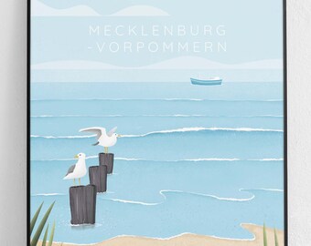 Mecklenburg-Vorpommern Original Poster, Deutschlandplakat