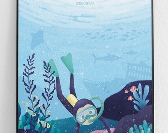 Oceanologist Poster, Science Boy Poster, Ocean Poster