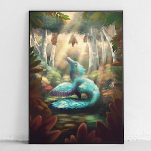 Póster infantil de dinosaurios velociraptores, arte mural infantil, póster educativo