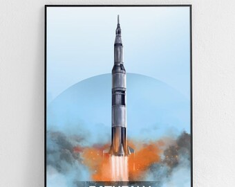 Poster fusée Saturn V : impression du programme Apollo