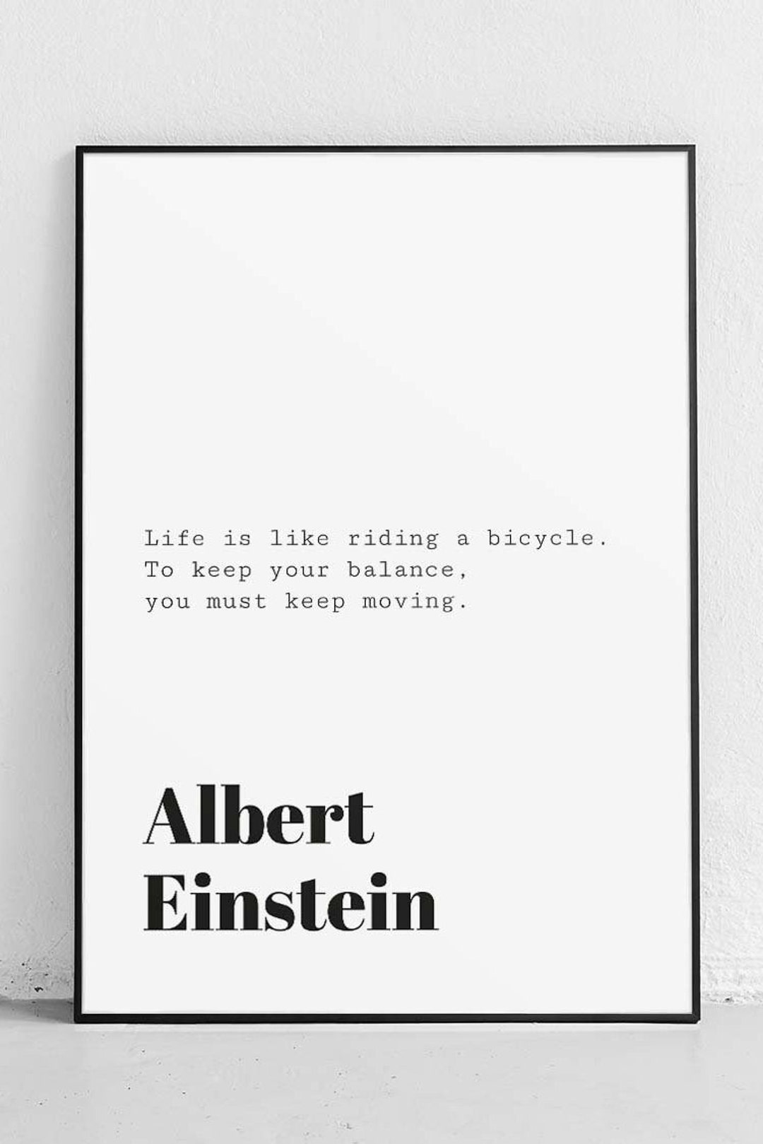Einstein Quote Poster: Life is Like Riding a Bicycle - Etsy