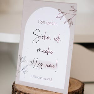 Christliche Postkarte  | Siehe, ich mache alles neu! | DIN A 6 | Grußkarte mit Bibelvers | Jahreslosung 2026 | Taufe