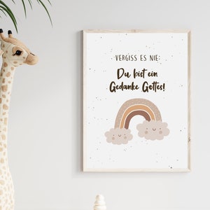 Kinderzimmer Poster - Du bist ein Gedanke Gottes - Regenbogen | PDF | christlich | zum ausdrucken | digital | Babyzimmer | Boho