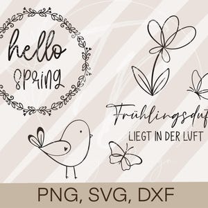 Plotterdatei Frühling- Frühlingsbundle 2 Cricut Silhouette Studio plotten Design Scrapbooking Sublimationsdruck PNG/ SVG/ DXF