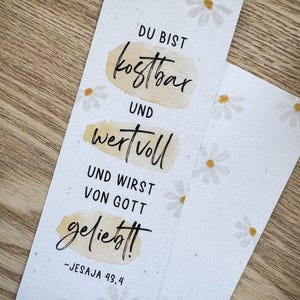 christliches Lesezeichen Bibel Vers | Geschenk | Du bist kostbar und wertvoll und wirst von Gott geliebt! - Jesaja 43,4