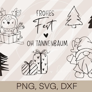 Plotterbestand Kerst-Kerstbundel 9 Winter Advent Cricut Silhouette Studio plotten ontwerp scrapbooking sublimatie afdrukken