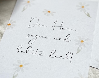 Christliche Postkarte  | Der Herr segne und behüte dich! | DIN A 6 | Grußkarte mit Bibelvers | Geburtstag | Taufe