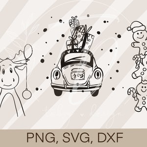 Plotter archivo Navidad Paquete de Navidad 7 Adviento de invierno Cricut Silhouette Studio diseño de trama scrapbooking impresión por sublimación