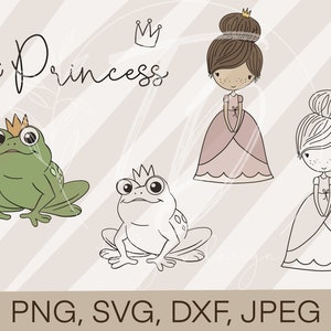 Plotterdatei Kinder Baby- Prinzessin Set 1 PNG/ SVG/ DXF Download für Designs Digital T-shirt Druck oder Sticker