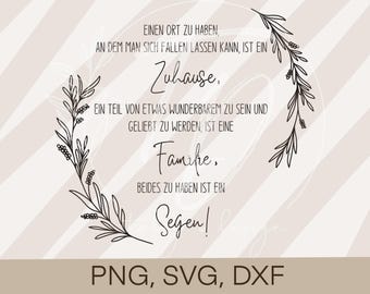 Plotterdatei Sprüche- Spruch "Familie" Cricut Silhouette plotten Design Scrapbooking Sublimationsdruck PNG/ SVG/ DXF