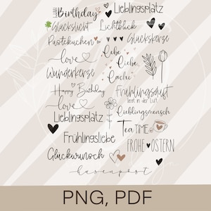 Plotterdatei Kerzentatoos - Set 1- Frühling/ Ostern/ Geburtstag/ Liebe PNG PDF