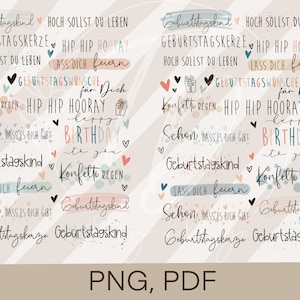 Plotterdatei Kerzentatoos - Set 2- Geburtstag/ Liebe/ Geschenk PNG PDF