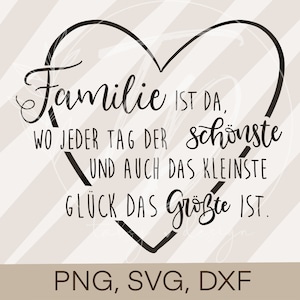 Plotterdatei Sprüche- Spruch "Familie"  Cricut Silhouette plotten Design Scrapbooking Sublimationsdruck PNG/ SVG/ DXF