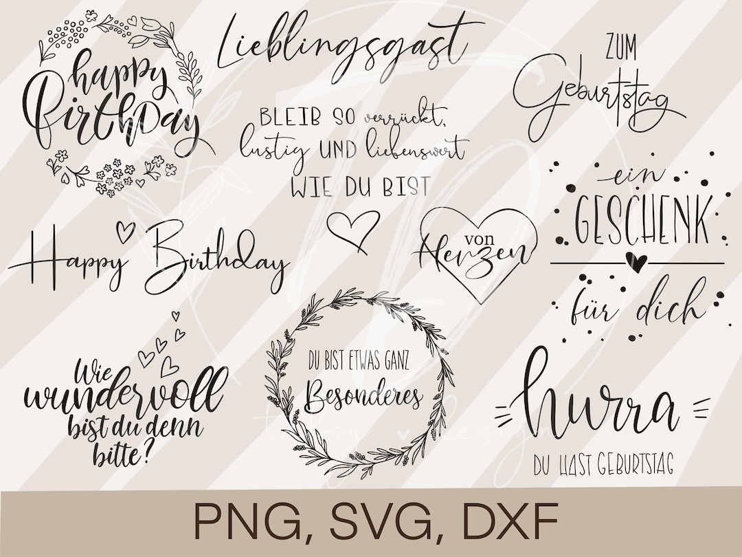 Plotterdatei Sprüche Bundle Geburtstag 3 Cricut Silhouette plotten