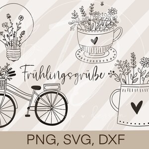 Plotterdatei Frühling- Frühlingsbundle 1 Cricut Silhouette Studio plotten Design Scrapbooking Sublimationsdruck PNG/ SVG/ DXF