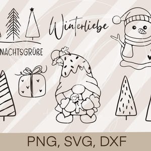 Archivo de trazador Navidad- Paquete de Navidad 10 Invierno Adviento Cricut Silhouette Studio trazado diseño scrapbooking impresión de sublimación