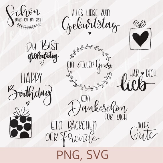 Plotterdatei Sprüche Bundle Geburtstag Cricut Silhouette Etsy.de