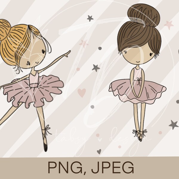 Plotter file Kids Baby Ballerina Set 2 PNG/JPEG Download for Designs Digital T-shirt Print or Sticker