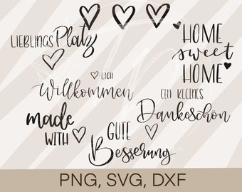 Plotterdatei Sprüche- Bundle Zuhause Familie Cricut Silhouette plotten Design PNG/ SVG/ DXF